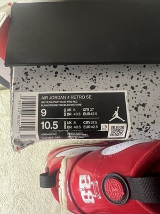 Air Jordan 9 Retro Size 9 Gym Red - Picture 5 of 5